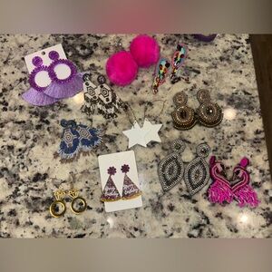 11 pairs of Colorful Statement Earrings